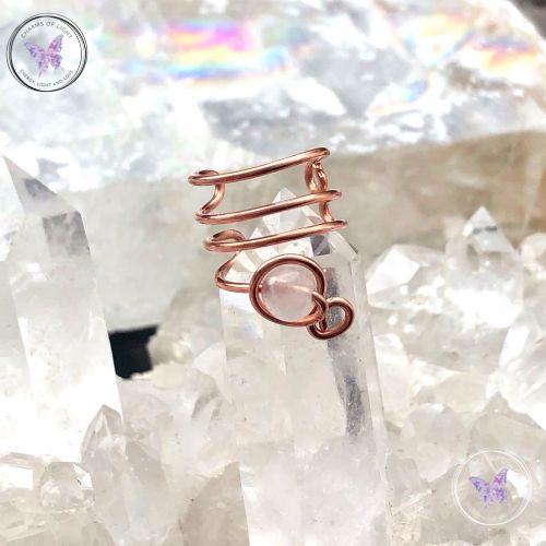 Rose Quartz Copper Ear Cuff